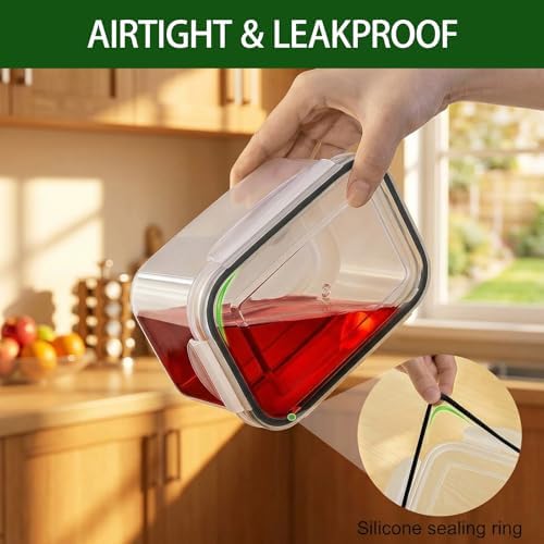 4 Pack Fruit Storage Containers for Fridge with Removable Colanders，4 in 1 Produce Storage Containers with Lids, Leakproof Fridge Organizer Bins for Salad Berry Lettuce Vegetables Meat Keeper Fresh - Image 5