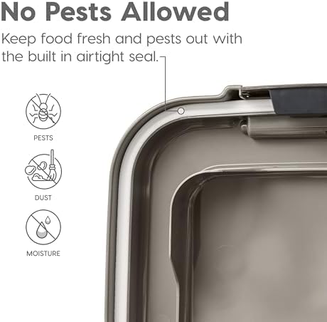 IRIS USA Dog Food Storage Container, Up to 30+11 lbs, Silver - Image 5