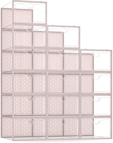 Pinkpum 15 Pack X-Large Shoe Storage Boxes, Shoe Organizer Clear Stackable by Pinkpum