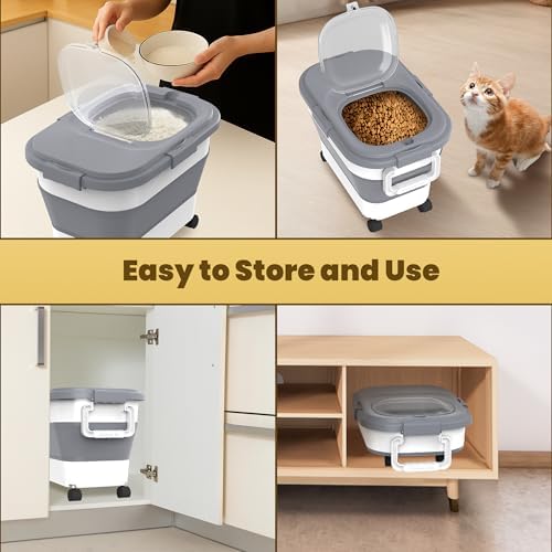 HOYTAMDA 20-30Lbs Collapsible Rice Container,Food Storage Containers Wheels - Image 6