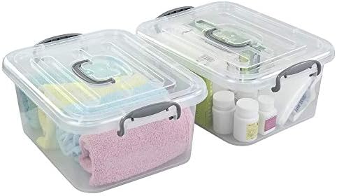 Kekow 2-Pack Clear Storage Latch Box, Plastic Containers with Lids, 8 L - Image 2