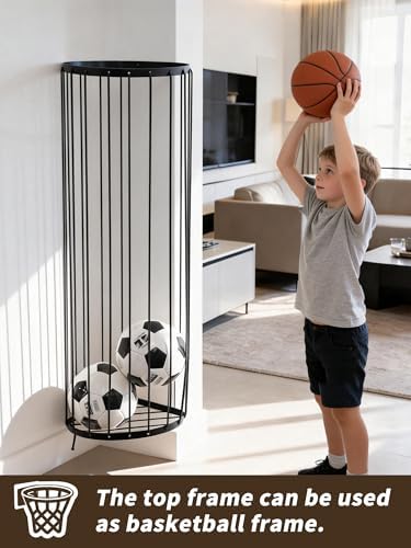 Corner Garage Ball Storage Rack, Wall Mount Ball Holder Space Saving - Image 3