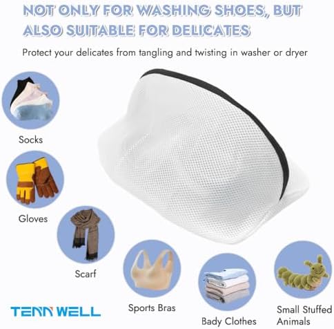 Tenn Well 3Pcs Mesh Laundry Bags For Shoes Sneakers Fits Size 12 - Image 5