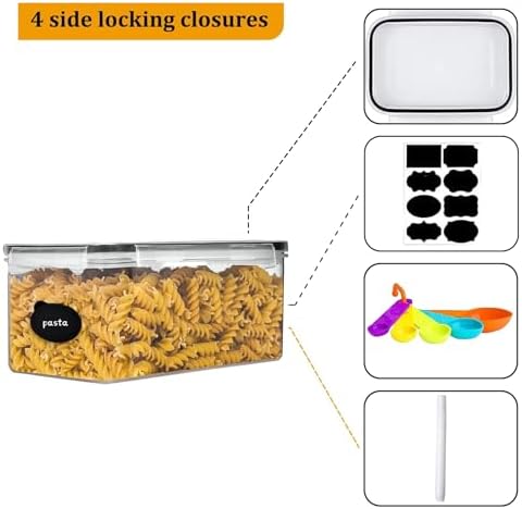 8pc 3.2L Airtight Canisters with Lids, Kitchen Dry Pantry Storage - Image 4