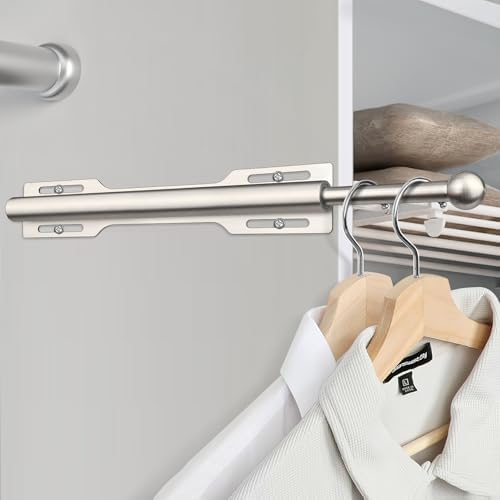 12" Valet Rod for Closet Pull Out (2 Pack, Brushed Nickel) - Image 7