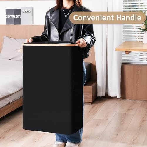 Vincona Slim Laundry Basket with Lid, Narrow Dirty Clothes Hampers for Laundry with Handle, Skinny Laundry Bin for Laundry Room, Dorm, Bedroom and Bathroom, 26.4 Gallon (100L) Black - Image 5