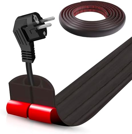 Floor Cord Cover Self Adhesive Cord Hider,20FT Cable Management, Extension Strip Protector for Wires, Prevent Cable Trips for Offices, Gyms, Exhibitions Cavity:0.39"(W) x 0.27"(H) Black Wood by DBHXXMB-HH