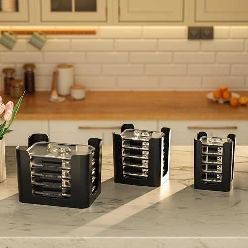 Black 3 Pack Food Container Lid Organizer for Rubbermaid Brilliance - Image 7