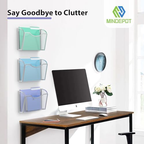 MINDEPOT Wall File Organizer, Hanging Wall File Holder, 1 Pack, White - Image 6