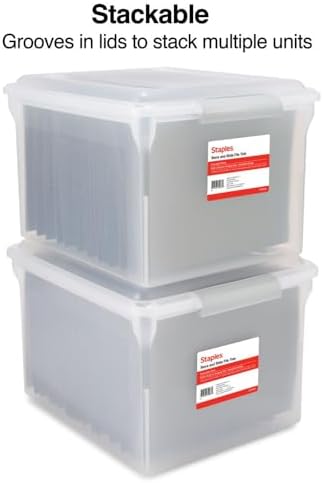 STAPLES Store & Slide Plastic File Box, Latching, Letter/Legal, 4/Ctn - Image 5