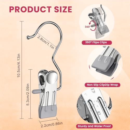 50 Pack Pants Hangers with Clips,Legging & Jean Hangers for Closet Hanging - Image 7