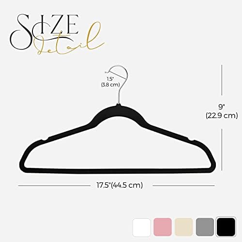 HOUSE DAY Black Velvet Hangers 40 Pack, Non Slip Clothes Felt Hanger - Image 6