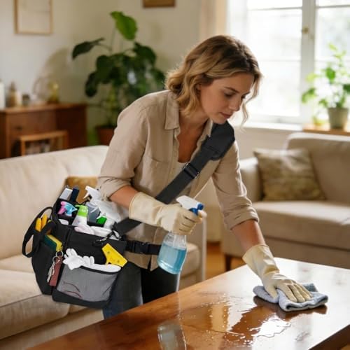 Ytonet Extra Large Cleaning Caddy for Cleaning Supplies, Housekeeping Tote - Image 2