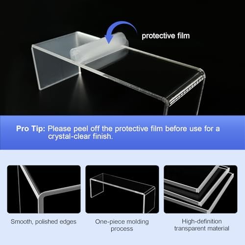 Acrylic Risers 8 Pcs (2 Sets), Clear Display Stands, 4 Sizes - Image 5