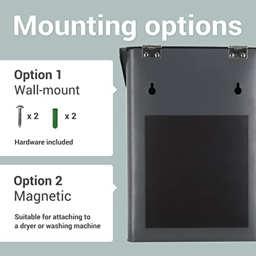 Magnetic Lint Bin, 2.5L Capacity, Stormy Gray, Wall Mounted, Satisfaction Guarantee - Image 4
