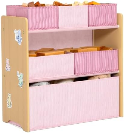 Delta Children - GapKids 6 Bin Toy Organizer - Greenguard Gold Certified, Blush Pink - Image 3
