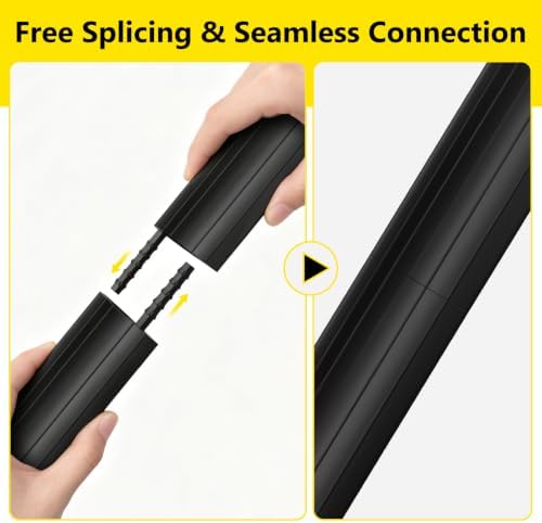 Eapele Floor Cord Cover 10ft Cord Covers for Wires on Floor, Linkable Heavy Duty Extension Cord Cover, Rubber Floor Cable Cover, Prevent Trip Hazard for Sidewalk Home Office Outdoor or Indoor Settings - Image 2