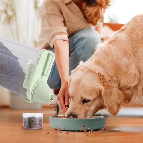 SenseYo 2.5lb Pet Food Storage Container with Measuring Cup, 3L Cat Food Storage Container Dog Food Storage BPA Free for Small Dog, Cat, Bird (Green) - Image 7