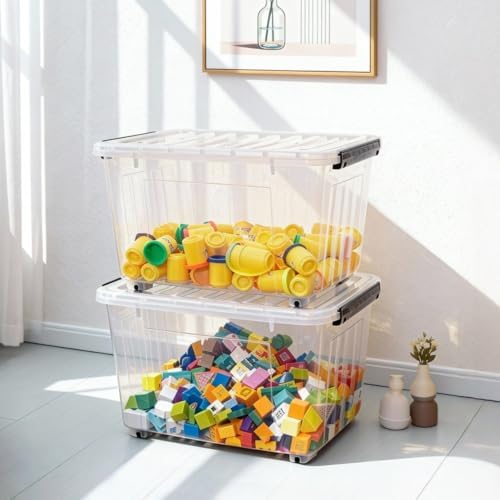 Citylife 54 Quart Large Clear Plastic Storage Bins with Lids 2-Pack - Image 5