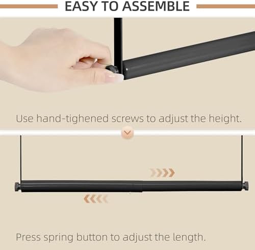 STORAGE MANIAC Adjustable Closet Rod for Hanging Clothes, 2 Pack Black - Image 5