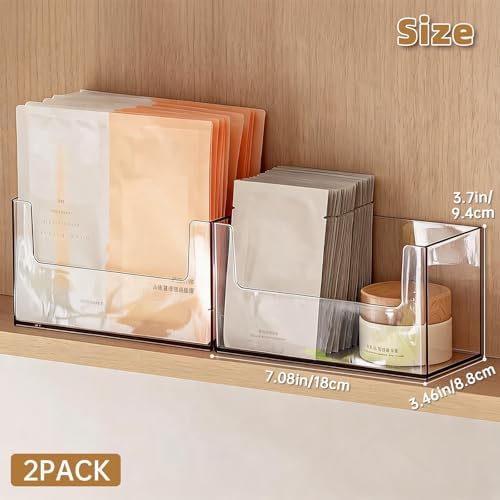 PAVSTINE 2 Pack Clear Medicine Cabinet Organizer with Raised Edge - Image 2