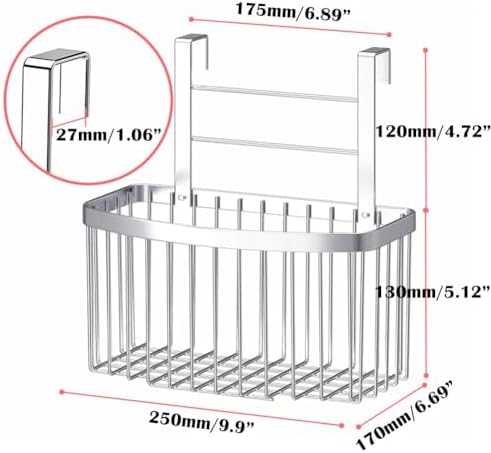 304 stainless steel Storage Basket, Wall Mounted Kitchen Bathroom, Hanging Cabinet Door Storage Basket, no Drilling, Strong Bearing, Suitable for Home - Image 2