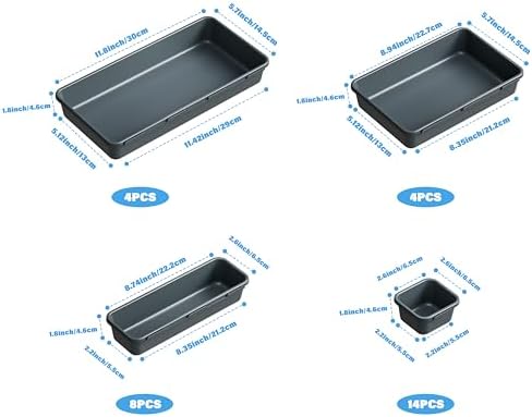Gonice 30PCS Drawer Organizer Bins,Black Desk Drawer Organizer Tray - Image 2