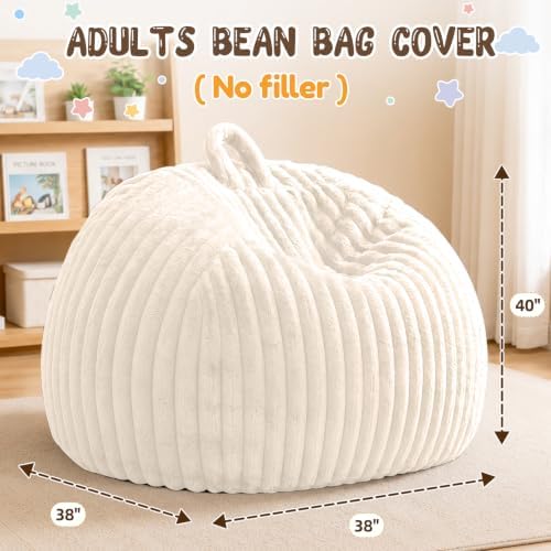 Bean Bag Cover No Filler Stuffed Animal Storage Bean Bag Chair Cover - Image 2
