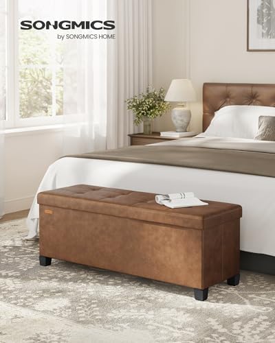 SONGMICS Storage Ottoman Bench with Legs, 43.3 Inches, 30 Gal. (112 L) - Image 2