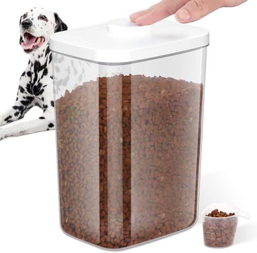 LEAWALK 6 Lbs Airtight Dog Cat Pet Food Storage Container PopTop White-A by LEAWALK