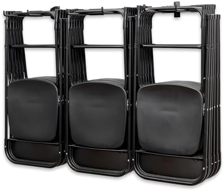 StoreYourBoard Chair Storage Rack Triple – Heavy Duty Folding Chair Rack for Home & Garage Organization, Holds 300 lbs, Chair Hangers for Folding, Patio, Beach & Camping Chairs by StoreYourBoard