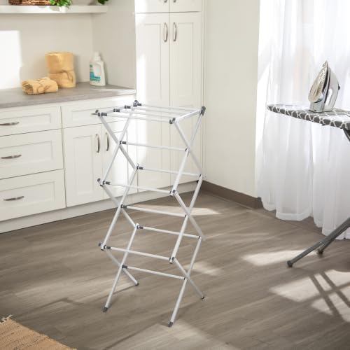 Gibson Home Clothes Drying Rack, Foldable Expandable Laundry Rack, White - Image 6