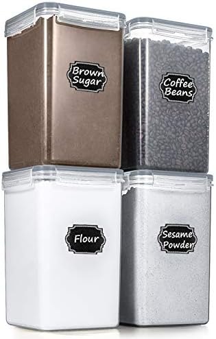 Wildone Flour Sugar Storage Containers 6.5L, 4 PCS, Gray by Wildone