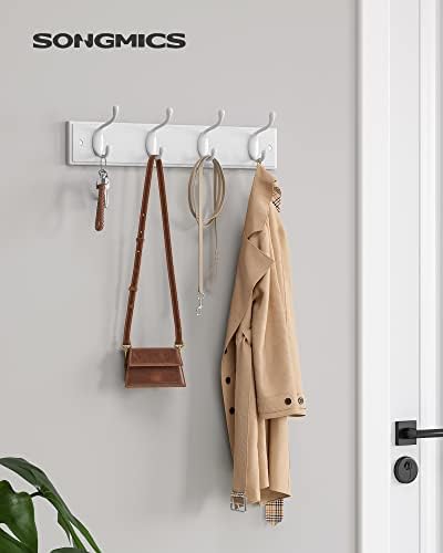 SONGMICS Wall-Mounted Coat Rack, 4 Dual Metal Hooks - Image 2