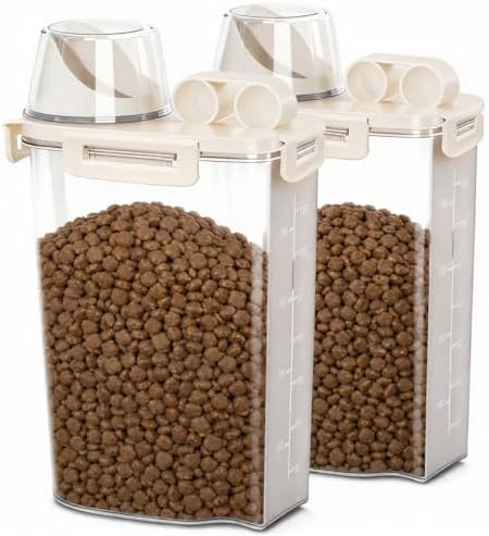 2 Lbs Small Cat Dog Food Storage Container for Bird Seed, Pet Food, 2 Pack by WBKTOOL