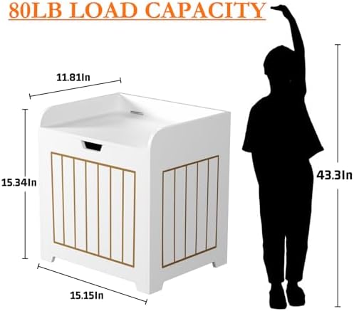 Aenuert Storage Chests, Small Cube Organizer Box,Wooden Entryway Storage (White, Without Handles) - Image 2