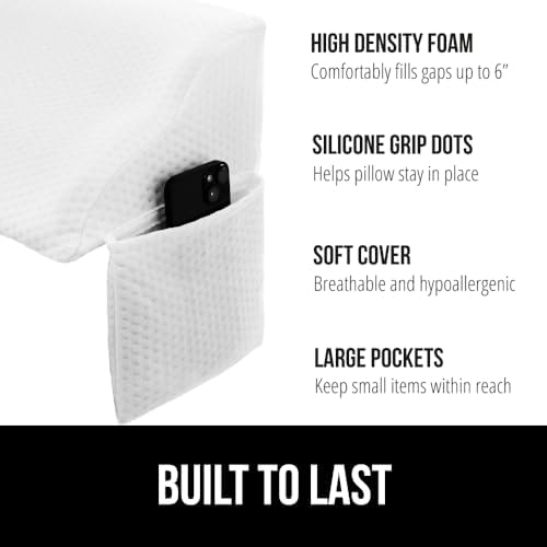 GORILLA GRIP Patented Bed Wedge Pillow for Headboard Gap, King, White - Image 2