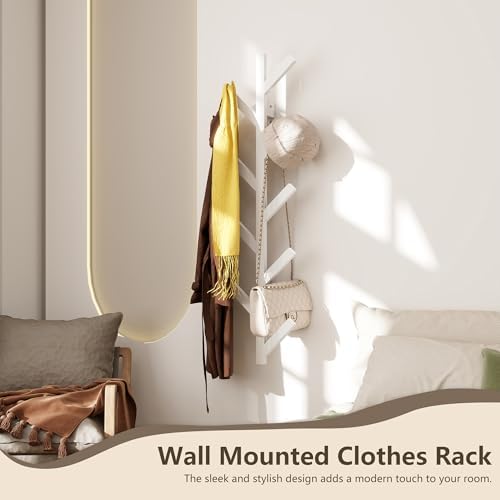 Vlush Wall-Mounted Metal Coat Rack with 9 Hooks White coat hooks - Image 4