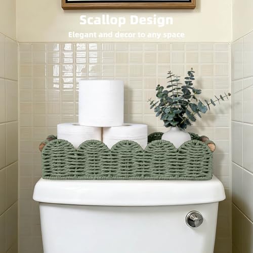 CubesLand Bathroom Basket Organizer, Toilet Tank Basket W/Cut Out Handle - Image 4