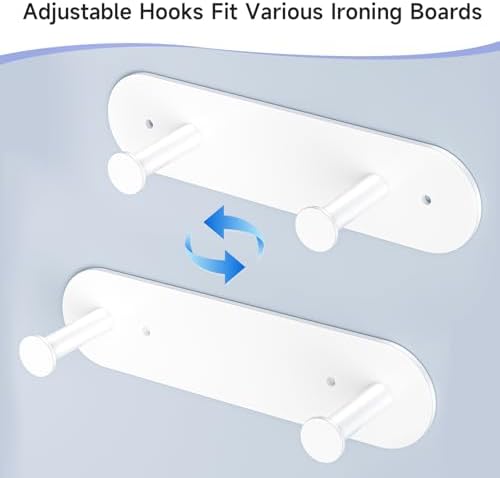 Ironing Board Hanger Wall Mount, Ironing Board Holder for Storage Y or T Leg, Metal Iron Board Hanger for Wall for Laundry Room (White) - Image 4