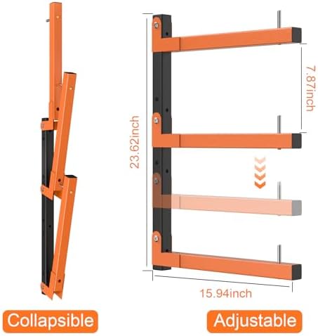 Lumber Storage Rack Wall Mount, Foldable 9-Level Wood Storage Rack - Image 3