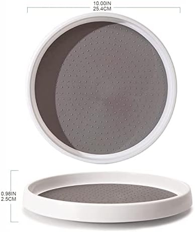 Set of 2, 10 Inch Non-Skid Lazy Susan Organizers - Turntable Rack for Cabinet, Pantry Organization and Storage, Kitchen, Fridge, Bathroom Makeup Vanity Countertop, Under Sink Organizing, Spice Rack - Image 3