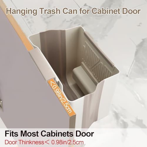 Collapsible Hanging Trash Can, SHAIDOJIO Foldable Kitchen Garbage Can with 60Pcs Trash Bags, 2.6 Gallon Plastic Food Waste Bin for Cabinet Door, Waste Basket for Rv Camping Bathroom Bedroom - Image 3