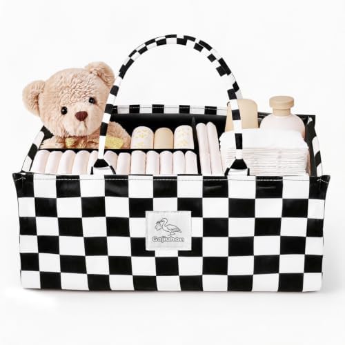 Diaper Caddy Organizer – Nursery Storage Basket (Checkerboard) by gajiuhon