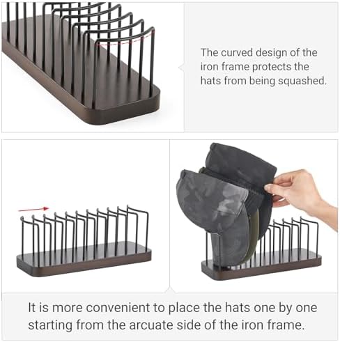 Mkono Hat Storage Hat Organizer Stand Holder for Baseball Cap Closet 1 Pack - Image 3