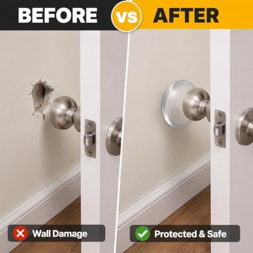 12 Pack Silicone Door Stoppers, 2 Inch Clear Wall Protectors for Door Knobs - Image 4