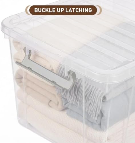 Citylife 2-Pack 69 QT Clear Plastic Storage Bins with Latching Lids - Image 3