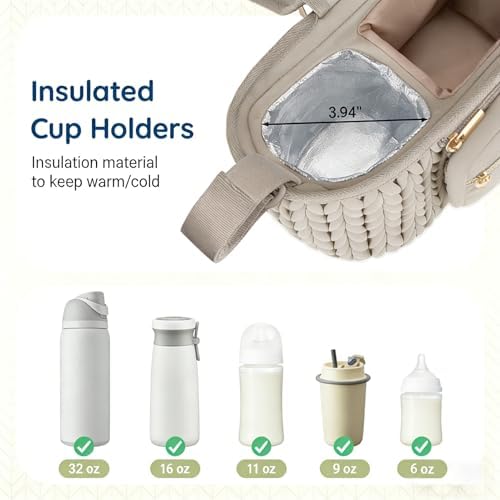 mommore Universal Stroller Organizer with Insulated Cup Holders - Image 4