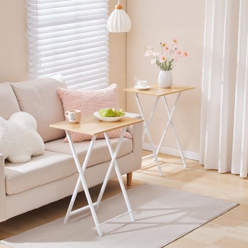 HOOBRO Folding TV Tray Tables, Set of 4 TV Trays with Storage Rack - Image 2
