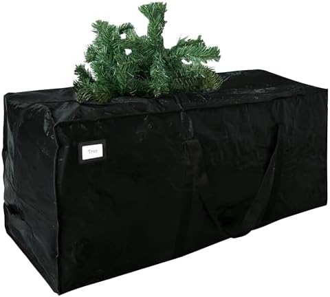 Cosy Family 7.5 ft Christmas Tree Storage Bag - Durable Heavy Duty Extra Large Artificial Xmas Holiday Tree Bag with Reinforced Handles and Dual Zippers Wide Opening - Black by Cosy+Family